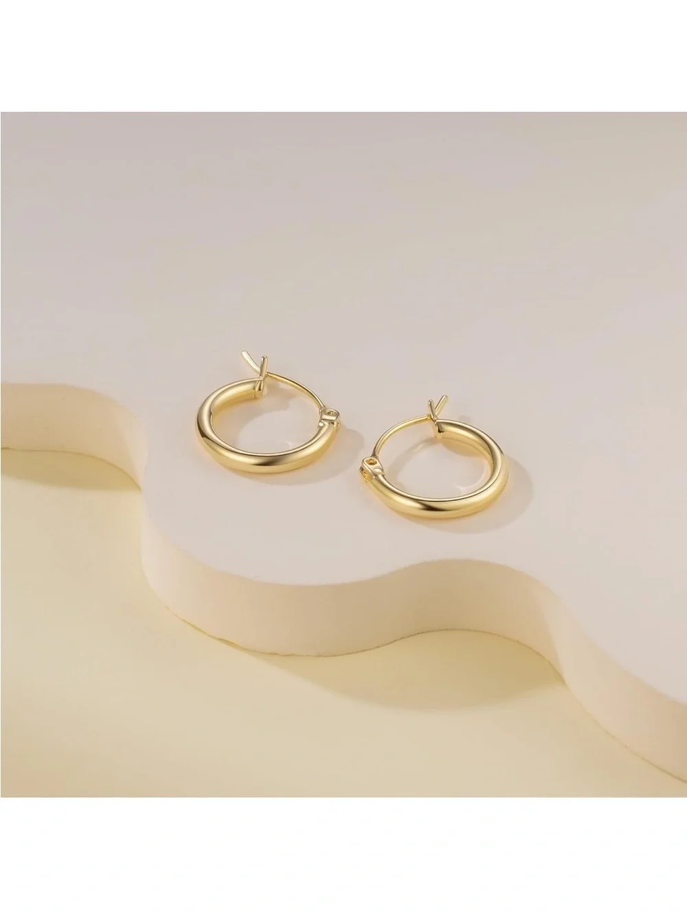 Stainless steel gold plated hoops brand new 18mm
